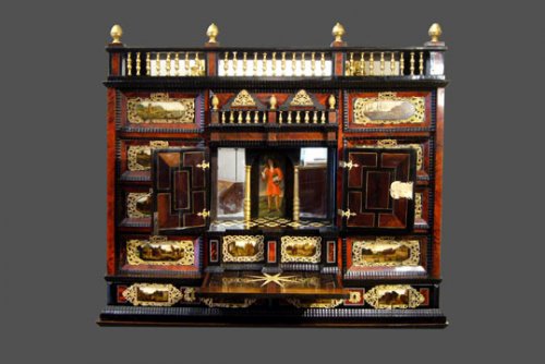 Cabinet, Travail du XVIIe siècle - Mobilier Style Louis XIII