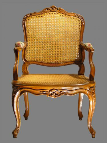 Sièges Fauteuil & Bergère - Paire de fauteuils cannés d'époque Louis XV estampillés J.B. CRESSON