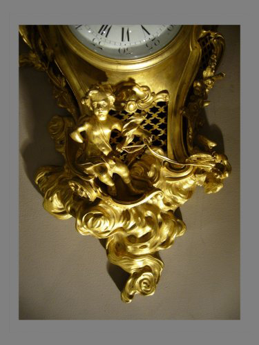 Cartel d'époque Louis XV signé Fd BERTHOUD - Horlogerie Style Louis XV