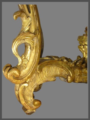 Antiquités - Table en console en bois doré d'époque Louis XV d'après Contant d'Ivry