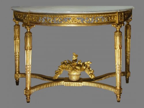 Console en bois doré d'époque Louis XVI