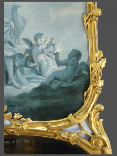 Miroirs, Trumeaux  - Trumeau de boiserie d'époque Louis XV