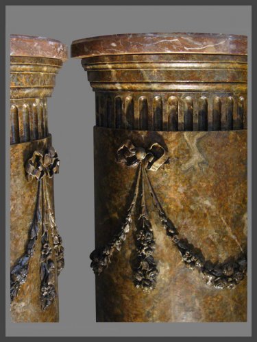 Paire de demi-colonnes d'époque fin XVIIIe - début XIXe siècle - Matériaux & Architecture Style Louis XVI