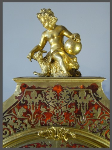 Pendule en marqueterie Boulle d'époque Louis XIV signée GRIBELIN - Horlogerie Style Louis XIV