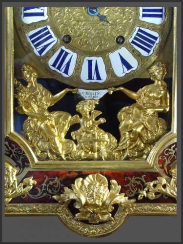 Horlogerie Pendule - Pendule en marqueterie Boulle d'époque Louis XIV signée GRIBELIN