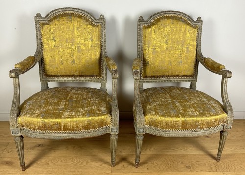 Paire de fauteuils estampillés Tilliard - Sièges Style Louis XVI