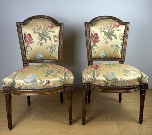 Paire de chaises de Georges JACOB pour le duc de Penthièvre, château de Chanteloup - Sièges Style Louis XVI