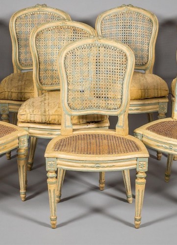 Sièges Chaise - Suite de huit chaises cannées d'époque Louis XV