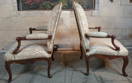 Paire de larges fauteuils d’époque Régence, Vers 1720-1730 - Sérignan Antiquités