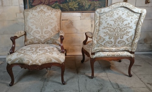 XVIIIe siècle - Paire de larges fauteuils d’époque Régence, Vers 1720-1730