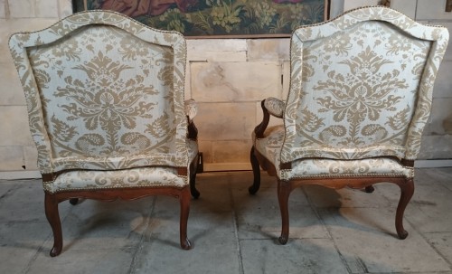 Paire de larges fauteuils d’époque Régence, Vers 1720-1730 - Régence