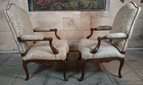 Régence - Paire de larges fauteuils d’époque Régence, Vers 1720-1730