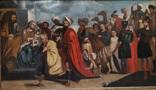 Tableaux et dessins Tableaux XVIIe siècle - L’adoration des mages - Nord de l'Italie début XVIIe siècle