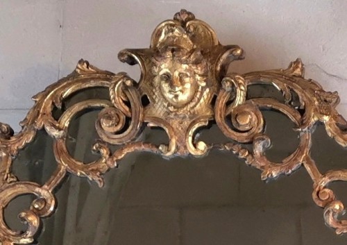 Miroir d’époque Louis XIV, vers 1700-1715 - Sérignan Antiquités