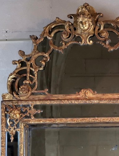 XVIIIe siècle - Miroir d’époque Louis XIV, vers 1700-1715