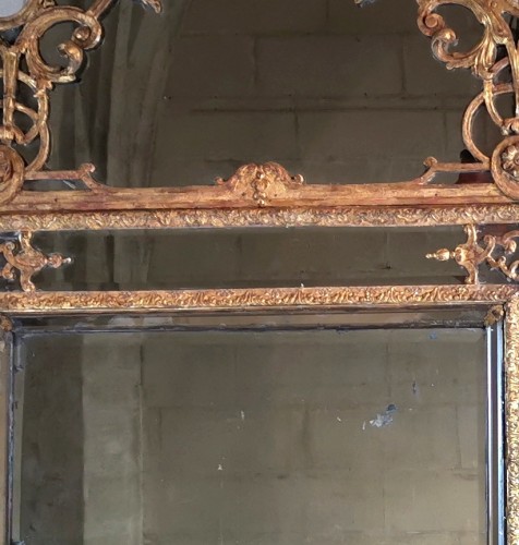 Antiquités - Miroir d’époque Louis XIV, vers 1700-1715