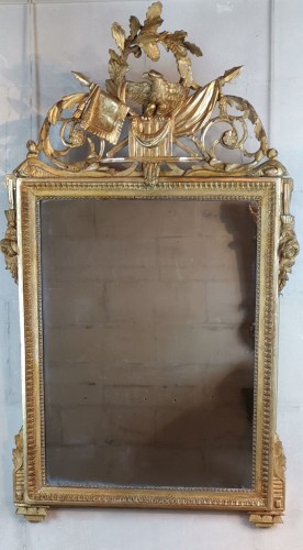 Miroir néoclassique d’époque Louis XVI vers 1781. - Miroirs, Trumeaux Style Louis XVI