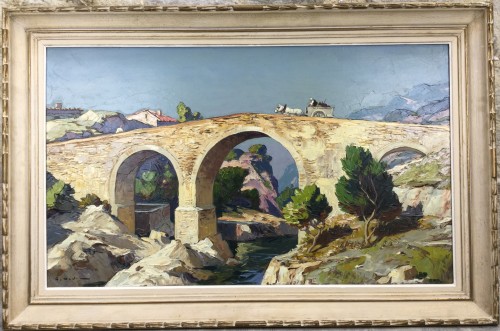Gustave VIDAL (1895-1966) - Le vieux pont Romain
