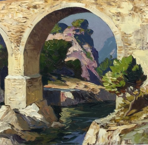 Antiquités - Gustave VIDAL (1895-1966) - Le vieux pont Romain