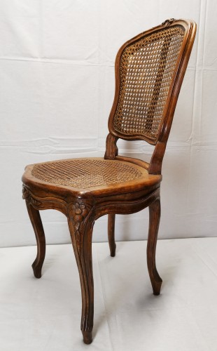 XVIIIe siècle - Suite de quatre chaises à fonds de canne d'époque Louis XV, vers 1750