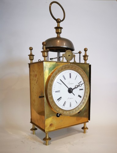 Pendule de voyage d’officier dite Capucine d’époque Empire vers 1800 - Horlogerie Style Empire
