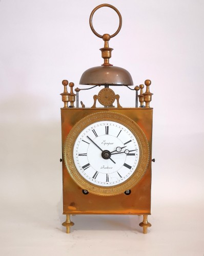 Horlogerie Pendule - Pendule de voyage d’officier dite Capucine d’époque Empire vers 1800