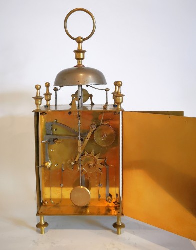 Antiquités - Pendule de voyage d’officier dite Capucine d’époque Empire vers 1800