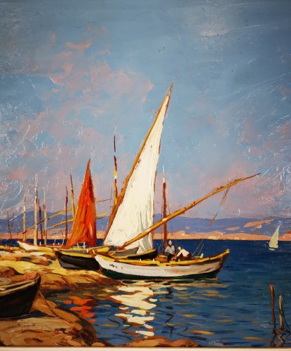 XXe siècle - Gustave Vidal (1895-1966) - Maison de pêcheurs étang de Biguglia Corse.