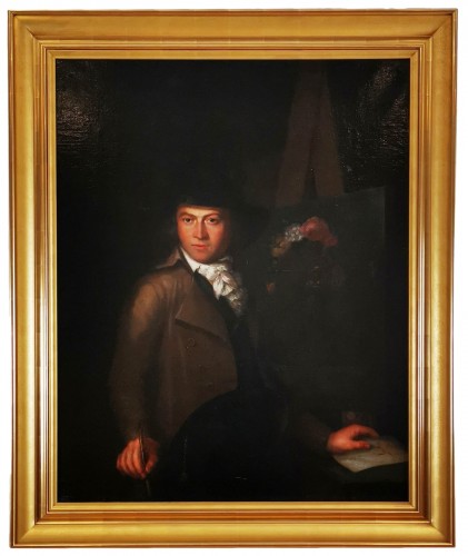 Autoportrait en clair obscur - école Française du XVIIIe siècle vers 1770-1780