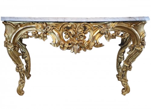 Importante table en console en bois doré, Aix en Provence vers 1760
