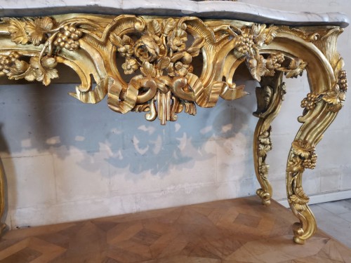 Importante table en console en bois doré, Aix en Provence vers 1760 - Louis XV