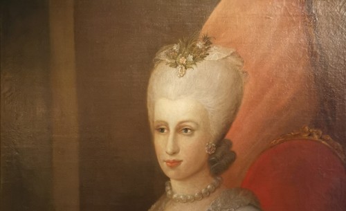 Antiquités - Portrait présumé de Son Altesse Sérénissime Marie Victoire d'Arenberg, (1714-1793).