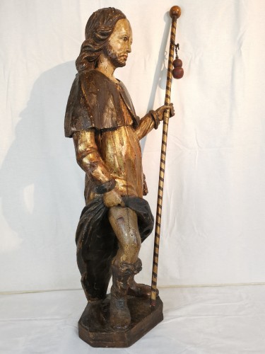 Sculpture Sculpture en Bois - Saint Roch - XVIIe siècle