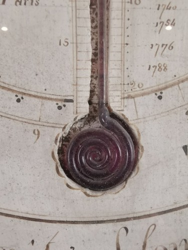 Antiquités - Baromètre-thermomètre Néo-classique aux attributs de mariage d'époque Louis XVI