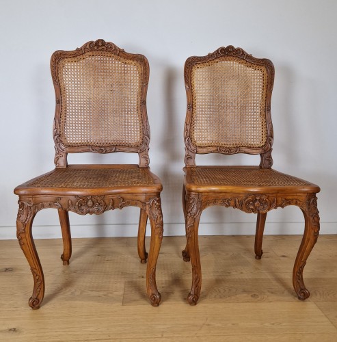 Suite de quatre chaises d’époque Louis XV, vers 1740. - Sièges Style Louis XV