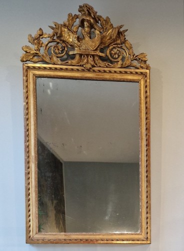 Antiquités - Miroir néoclassique d’époque Louis XVI vers 1781