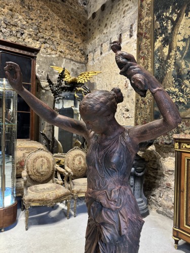«La fileuse de Procida» statue en fonte de fer  d’après Louis Léon Cugnot (1835-1894) - 