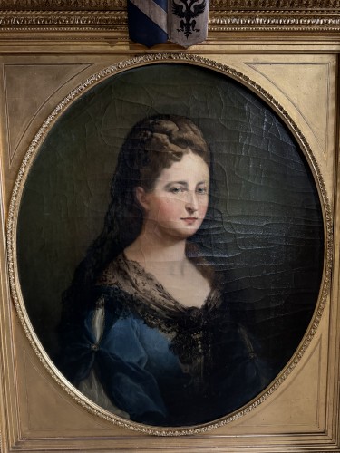 Tableaux et dessins Tableaux XIXe siècle - Portrait Madame de Buissierres Comtesse de Sugny - Etienne François Haro ( 1827-1897)