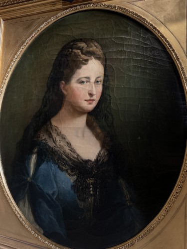 XIXe siècle - Portrait Madame de Buissierres Comtesse de Sugny - Etienne François Haro ( 1827-1897)