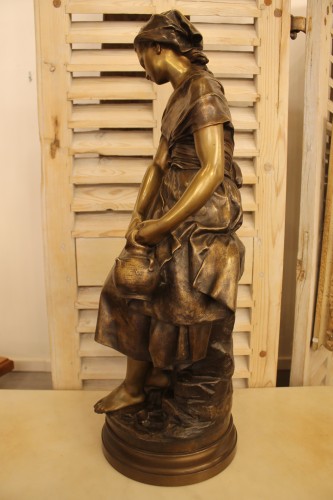 Sculpture Sculpture en Bronze - MOREAU Mathurin (1822-1912) - Jeune fille à la cruche