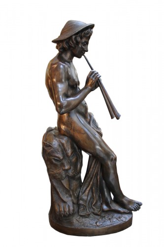 Joueur de flûte double - COINCHON Jacques Antoine Théodore (1814-1881)
