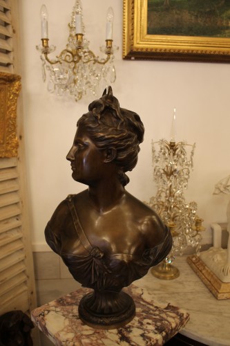 Diane chasseresse d'après Houdon, fin du XIXe siècle - Sculpture Style 