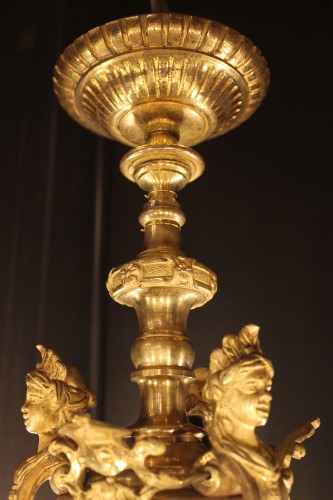 Napoléon III - Lustre Mazarin en bronze doré à 12 feux XIXe siècle