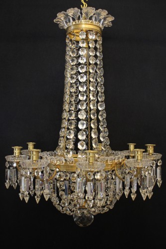 Baccarat - Lustre montgolfière en cristal, fin du XIXe siècle - Luminaires Style 