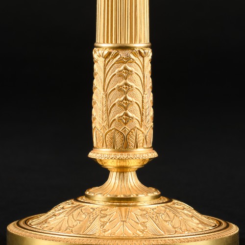 XIXe siècle - Grande paire de candélabres Empire signés Gérard-Jean Galle