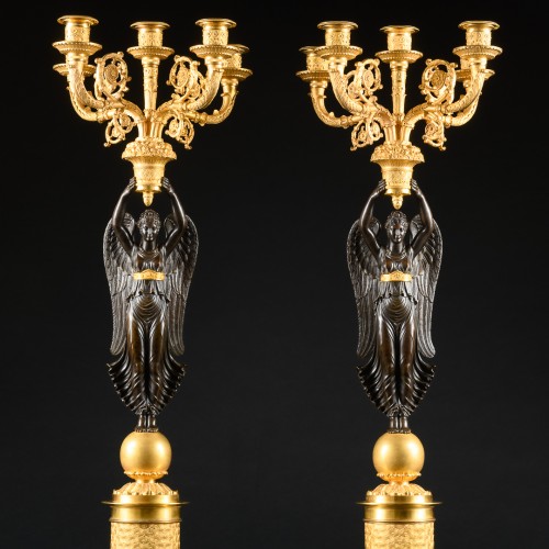 Paire de candélabres Empire, modèle de P.P. Thomire - Luminaires Style Empire