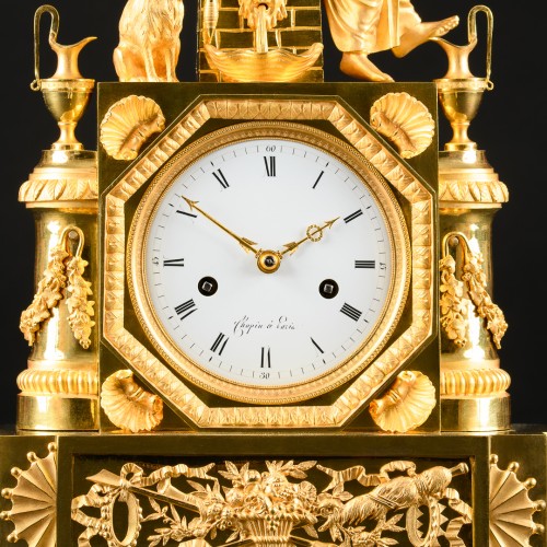 Horlogerie Pendule - Pendule de cheminée d’époque Directoire “Allégorie de la Fidélité”