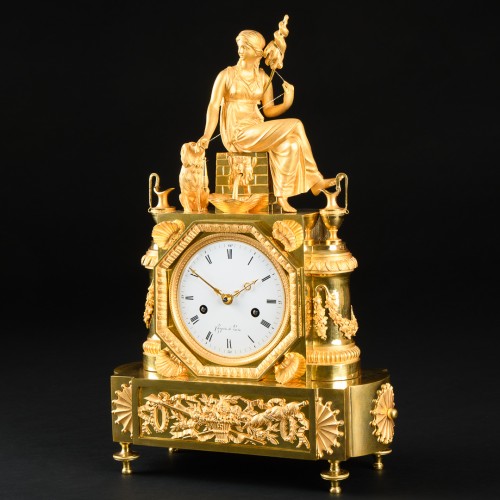 Pendule de cheminée d’époque Directoire “Allégorie de la Fidélité” - Apollo Art & Antiques
