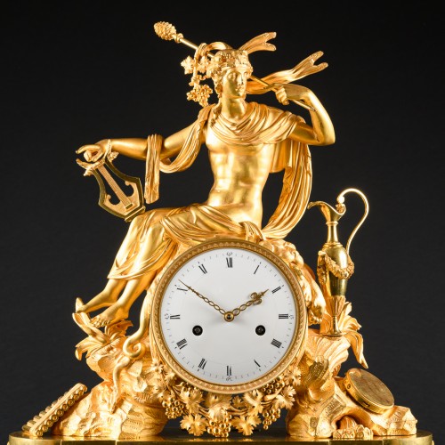 Importante Pendule Empire avec Bacchus - Attribuée À Pierre Philippe Thomire - Horlogerie Style Empire