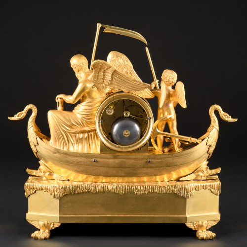 Antiquités - Pendule Empire “Le Voyage de l’Amour et du Temps”